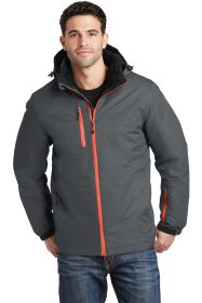 Port Authority Vortex Waterproof 3-in-1 Jacket J332 (Color: Magnet/ Orange, size: S)