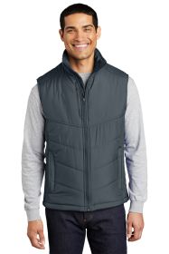 Port Authority Puffy Vest J709 (Color: Dark Slate/ Black, size: 2XL)