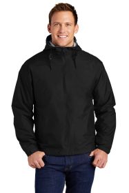 Port Authority Team Jacket JP56 (Color: Black/ Light Oxford, size: 6XL)