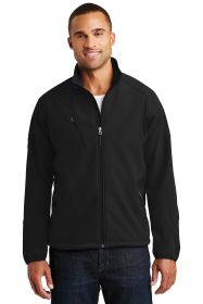 Port Authority Textured Soft Shell Jacket J705 (Color: Black, size: 2XL)