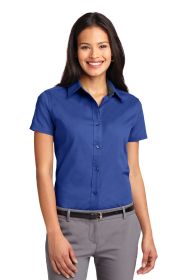 Port Authority Ladies Short Sleeve Easy Care Shirt L508 (Color: Royal/ Classic Navy, size: XS)